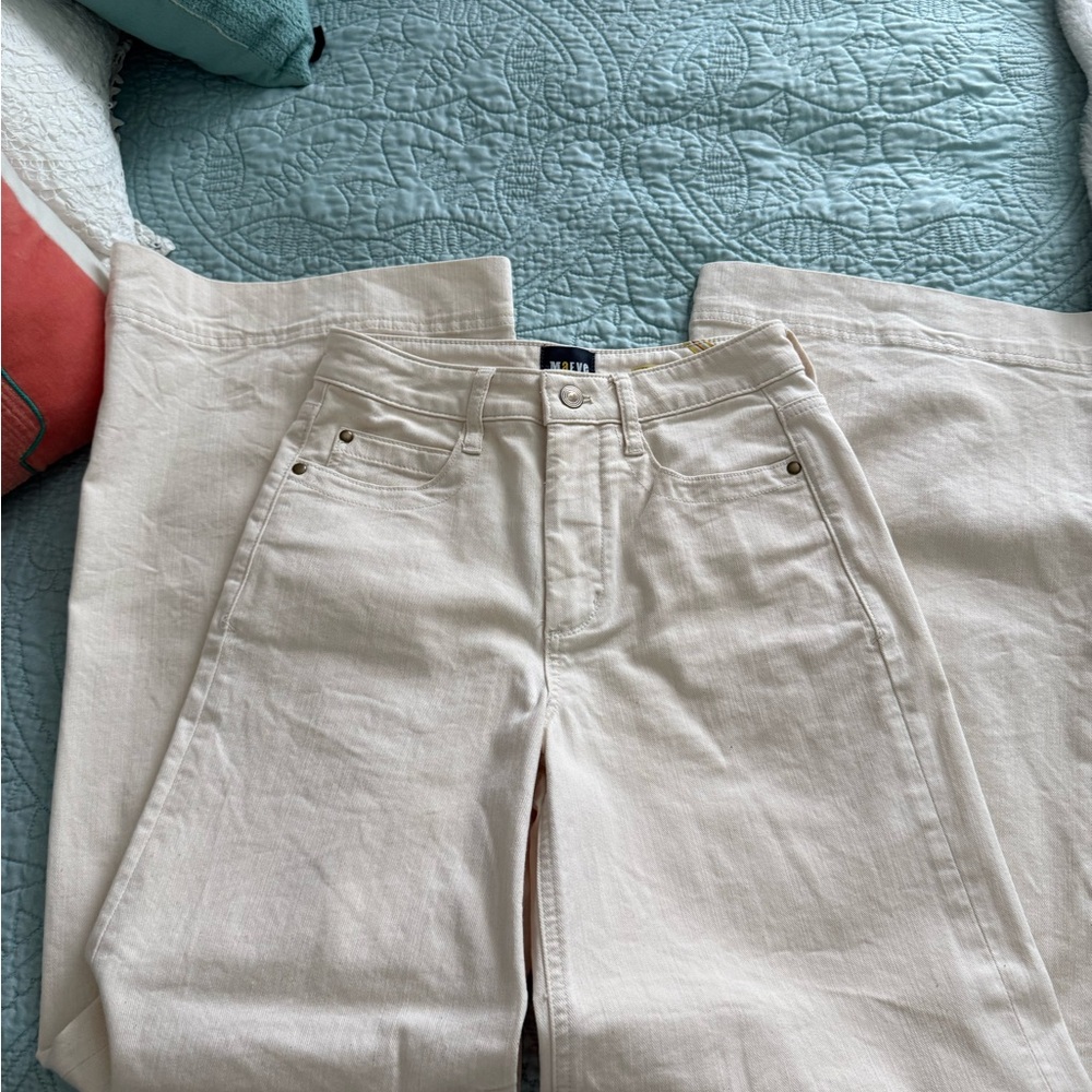 Maeve Women's Wide Leg Light Cream Jeans - Picture 6 of 11